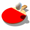 Moving animated picture of ping pong paddle