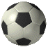 Moving animated soccer ball spinning