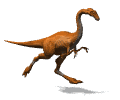 Moving animated two legged dinosaur walking gif
