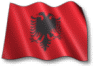 Moving picture of Albania flag waving in the wind animated gif