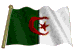 Picture of Algeria flag flying on flag pole blowing in the wind