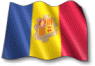 Moving picture of Andorra flag waving in the wind animated gif