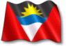 Moving picture of Antigua and Barbuda flag waving in the wind animated gif