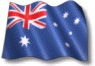 Moving picture of Australia flag waving in the wind animated gif
