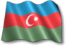 Moving picture of Azerbaijan flag waving in the wind animated gif