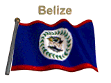Moving picture Belize flag flapping on pole with name gif animation