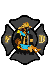 Moving picture FD Fire Department logo animated gif