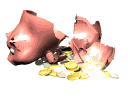 Moving picture broken piggy bank gif animation