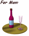 Moving picture of bottle of wine for Mom animated gif