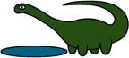 Moving picture brontosaurus drinking water animated gif