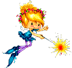 Moving picture cartoon fairy with magic wand animated gif