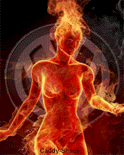Moving picture girl in flames animated gif