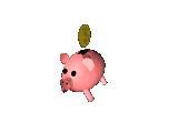 Moving picture little piggy bank gif animation
