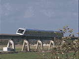 Moving picture mag lev mono rail train animated gif