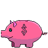Moving picture piggy bank gif animation