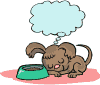 Moving picture puppy dog dreaming about food animated gif