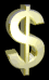 Moving picture reflection on gold dollar sign animated gif