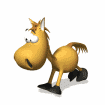 Moving picture silly cartoon horse galloping animated gif