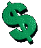 Moving picture spinning green dollar sign animated gif