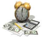 Moving picture of tax time alarm clock animated gif