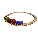 Moving picture toy train set animated gif