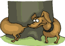 Moving picture wiener dog pulling its tail animated gif