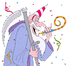  Father Time animation with New Years noise maker