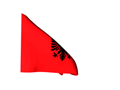 Real looking Albania flag waving in wind moving animated gif picture