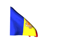 Real looking Andorra flag waving in wind moving animated gif picture