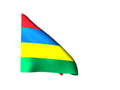 Real looking Mauritius flag waving in wind moving animated gif picture
