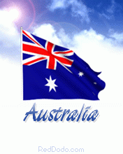 Animated flag of Australia waving in the wind