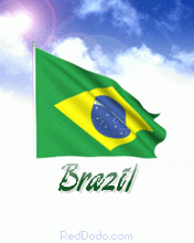 Animated flag of Brazil waving in the wind