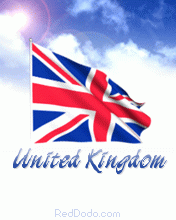 Animated flag of the United Kingdom waving in the wind