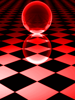 Red transparent ball moving back and forth