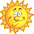 Shining animated sun with funny smile