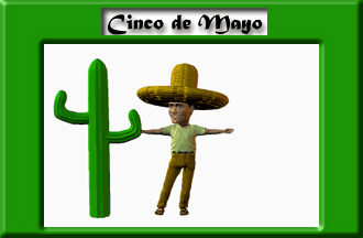 Animated man with a few too many tequilas dancing with a cactus for Cinco de Mayo