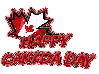 Animated sparkling Happy Canada Day banner