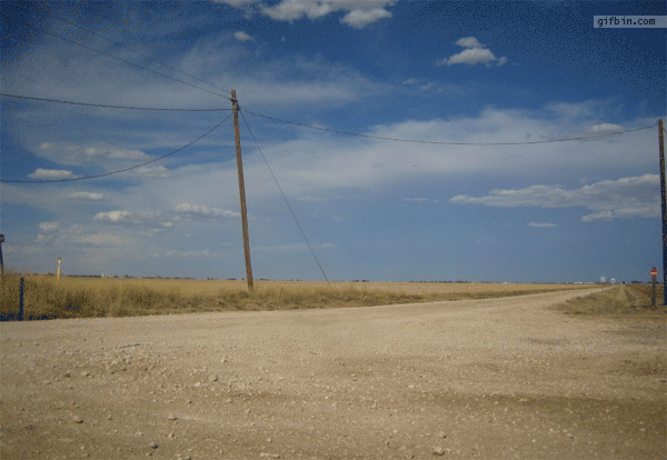 Photo animation with tumbling tumbleweed rolling by looping animated gif
