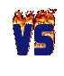 Burning animated VS, versus sign in flames