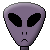 Grey alien head with blinking eyes gif animation