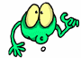 Little round green alien with no legs says ok clip art animation