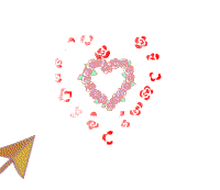 Animated gif of Cupids arrow heart Happy Valentines