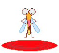 Very happy mosquito jumping for joy cause it found a drop of blood to drink
