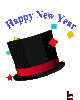 Animated new Years top hat and confetti