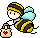 Small animated flying bee icon