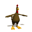 Animated turkey flapping wings trying to fly