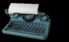 Animated Ghost typing on typewriter writing a letter