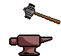 Hammer pounding anvil