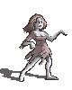 Stumbley little animated undead zombie girl just about ready to fall over moving back and forth