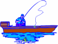 fishing in a boat on the water